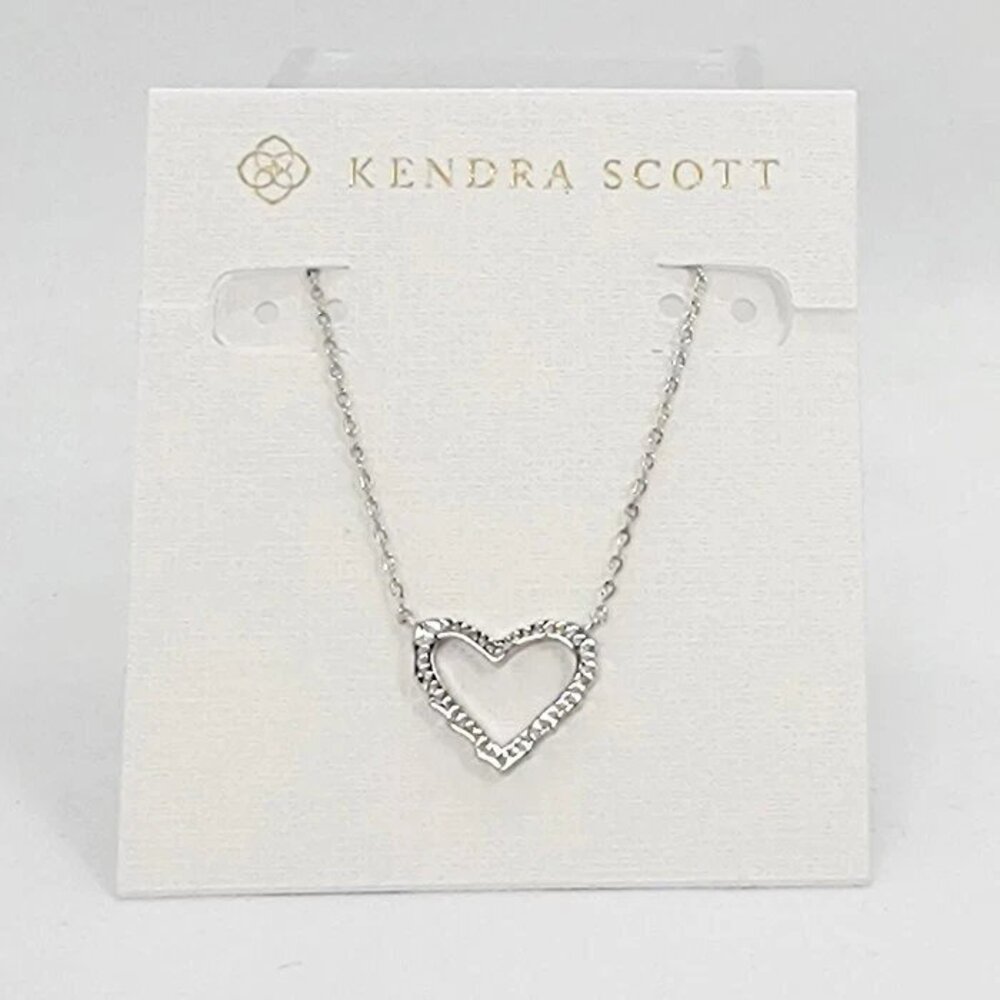 Kendra Scott Ari Open Heart Silver Necklace